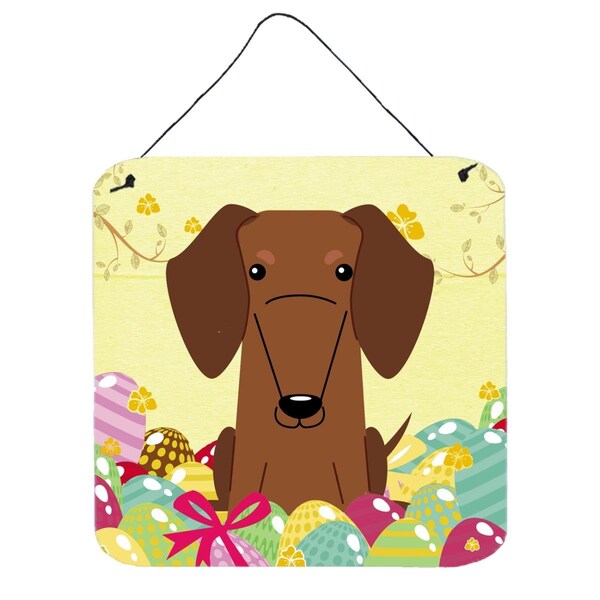 Carolines Treasures Easter Eggs Dachshund Red & Brown Wall or Door Hanging Prints - BB6130DS66