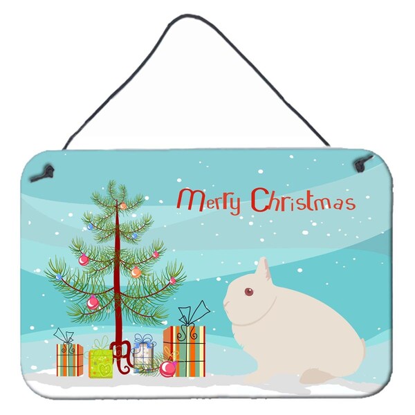 Carolines Treasures Hermelin Rabbit Christmas Wall or Door Hanging Prints - BB9331DS812