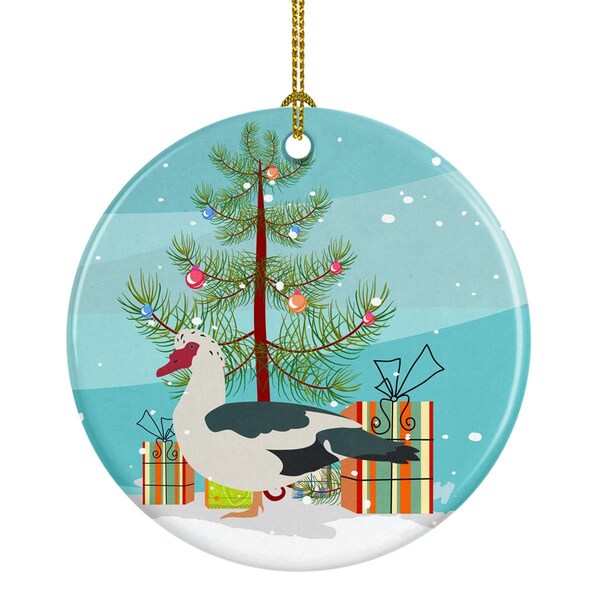 Carolines Treasures Carolines Treasures BB9231CO1 Muscovy Duck Christmas Ceramic Ornament - BB9231CO1