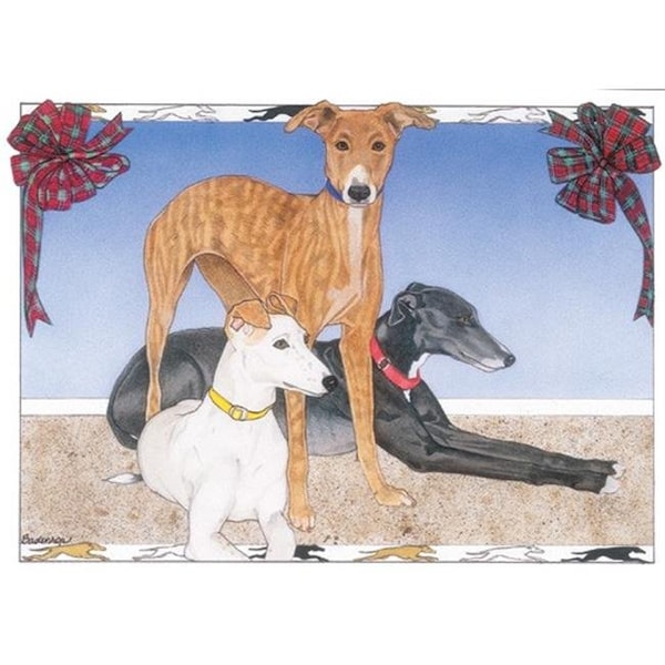 Pipsqueak Productions Pipsqueak Productions C867 Holiday Boxed Cards- Greyhounds - C867