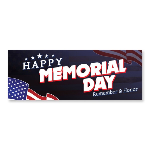 Signmission Happy Memorial Day, 12 Inch, Decal - D-12-30391
