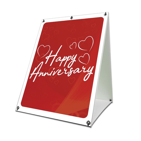 Signmission Happy Anniversary, 36 Inch x 24 Inch A-frame Yard Sign, Coroplast Yard Sign - SBC-2436-30389