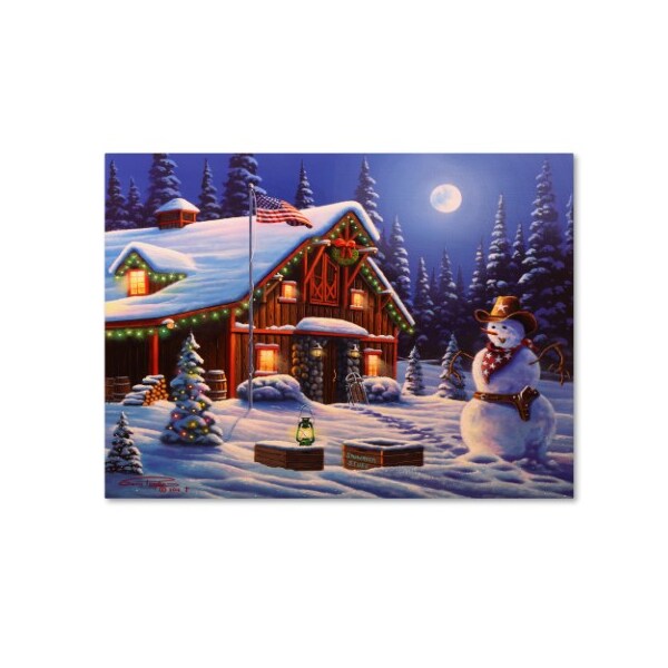 Trademark Fine Art Geno Peoples 'Cowboy Christmas' Canvas Art, 35x47 - ALI19587-C3547GG