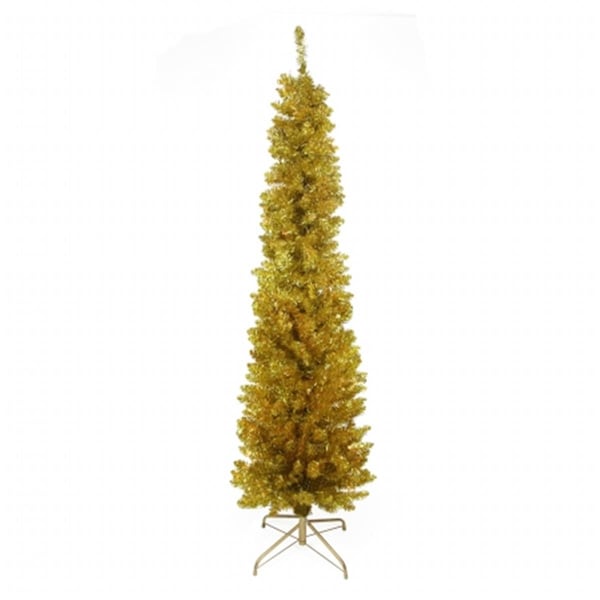 Northlight Seasonal Gold Artificial Tinsel Pencil Christmas Tree - 31741595