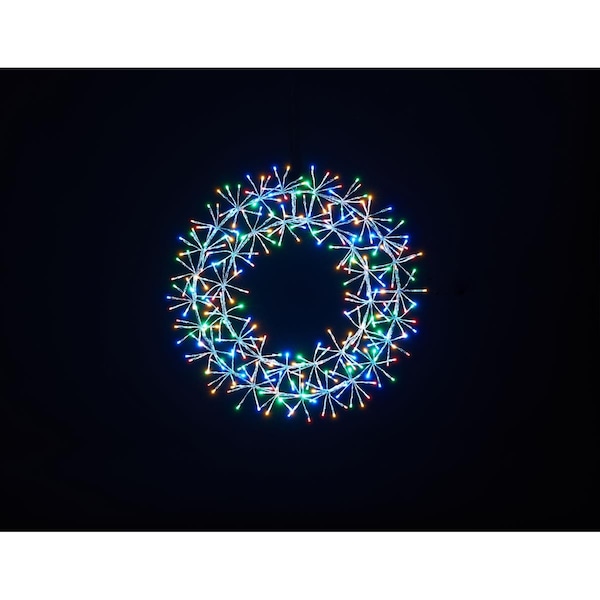 Queens Of Christmas 2 ft. Multi Colored Micro LED Wreath with Silver Frame - WM-WR02-L5M