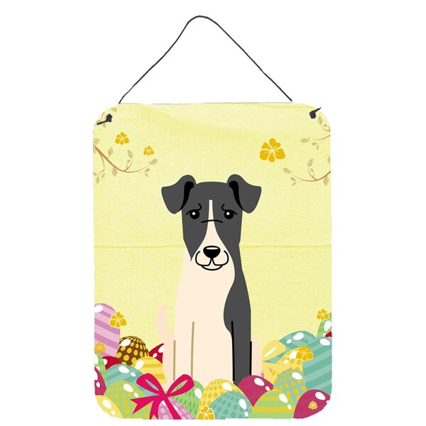 Carolines Treasures Easter Eggs Smooth Fox Terrier Wall or Door Hanging Prints - BB6098DS1216
