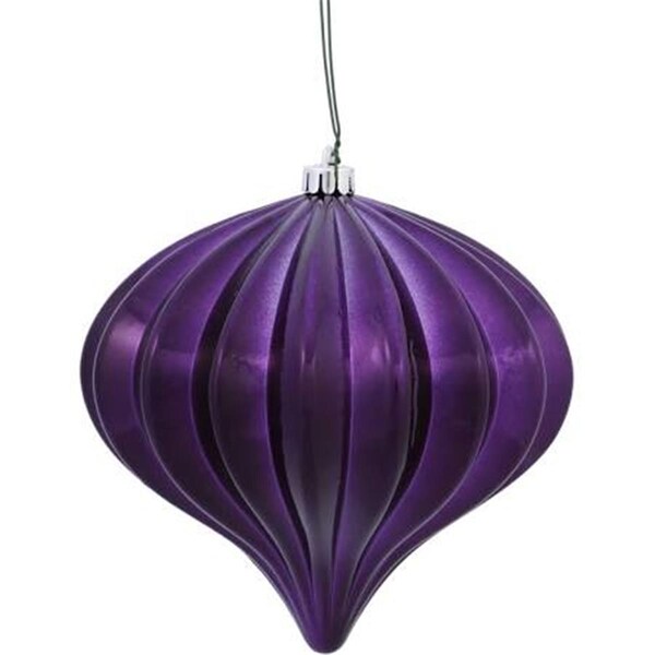 Vickerman 5.7 in. Mocha Shiny Onion UV Drilled Ornament, 3PK - N151276DSV