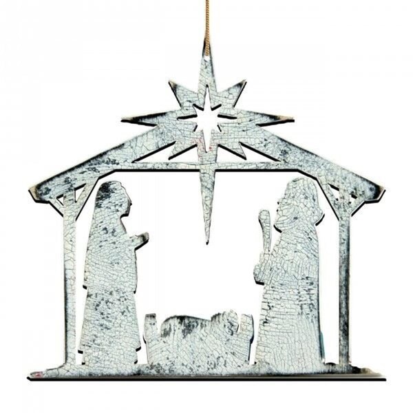 Designocracy Nativity Holy Night Wooden Ornament - 99951O