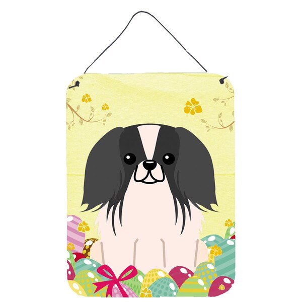 Carolines Treasures Easter Eggs Pekingnese Black White Wall or Door Hanging Prints - BB6105DS1216