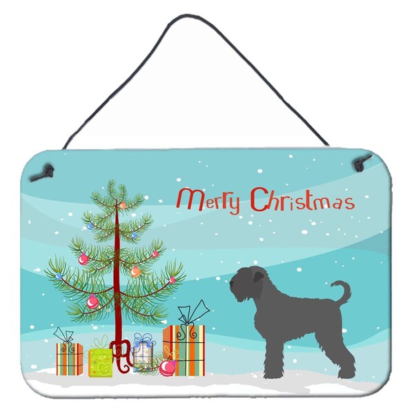 Carolines Treasures Black Russian Terrier Christmas Wall or Door Hanging Prints - BB8455DS812