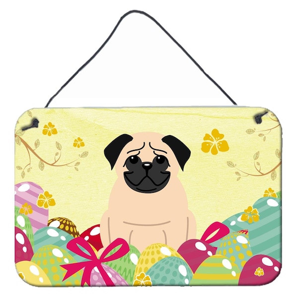 Carolines Treasures Easter Eggs Pug Fawn Wall or Door Hanging Prints - BB6008DS812