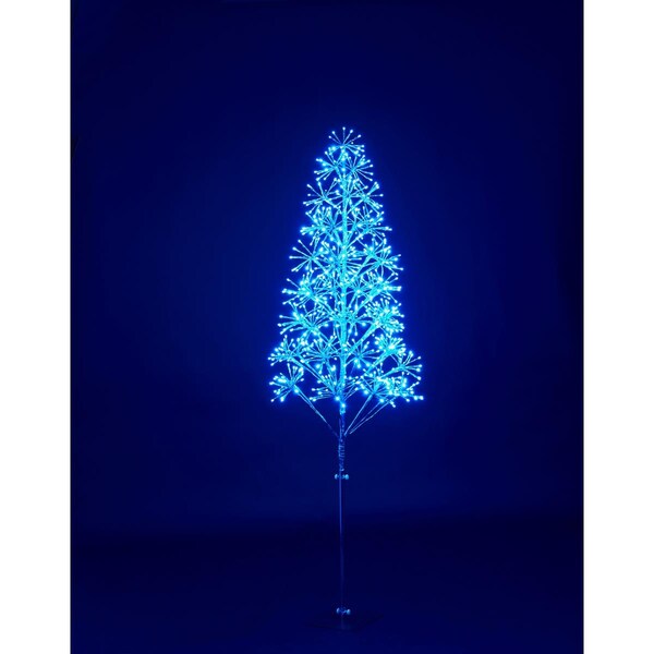 Queens Of Christmas 6 ft. Blue Starburst LED Tree - LED-TR3D06-LBL