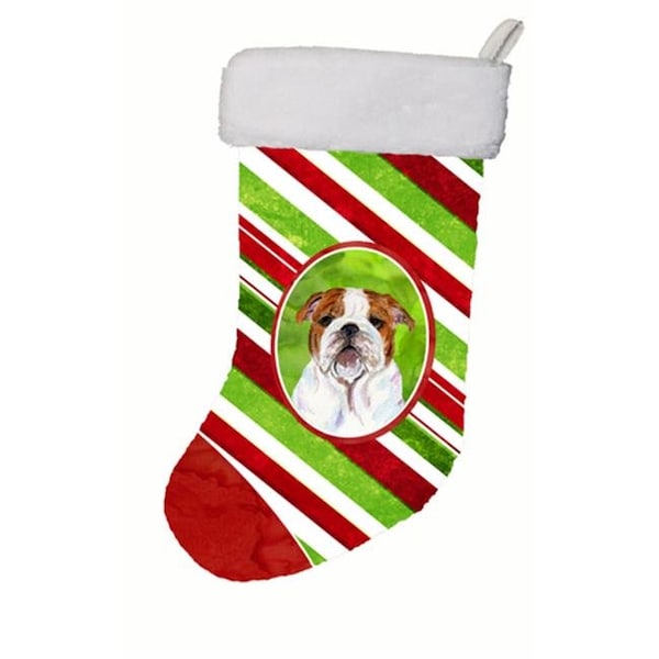 Carolines Treasures Carolines Treasures SS4553-CS 11 x 18 in. Bulldog English Winter Snowflakes Christmas Stocking - SS4553-CS