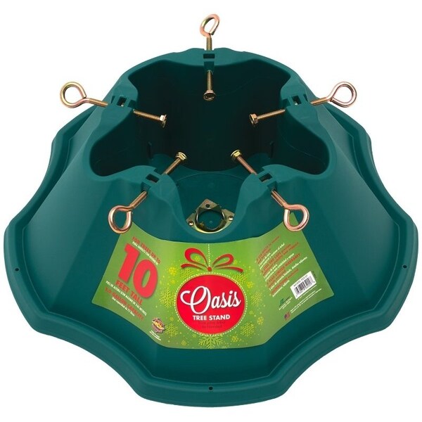 National Holidays Natural Tree Stand, 8-1/4 in H, Plastic, Green - 522-ST