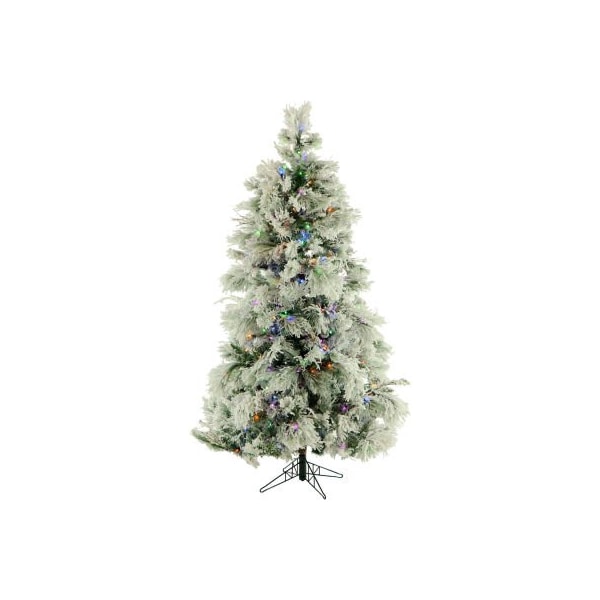 Almo Fulfillment Services Fraser Hill Farm Artificial Christmas Tree - 12 Ft. Flocked Snowy Pine - Multi-Color LED Lighting - FFSN012-6SN