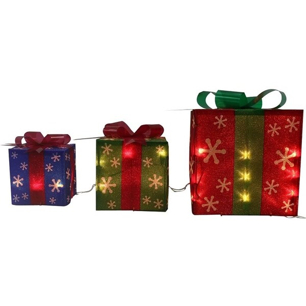 Hometown Holidays Santas Forest Prelist 3D Snowflake Giftbox, Set of 3 - 19710