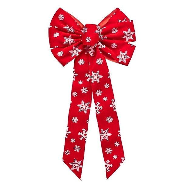 Holiday Trims Christmas Specialty Decoration, 1 in H, Snowflakes, Velvet, RedWhite - 6083