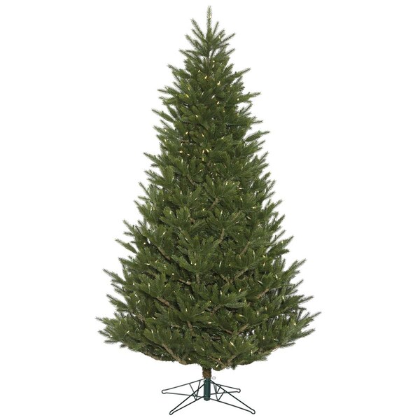 Vickerman 7.5 ft. x 57 in. Fresh Cut Frasier Christmas Tree with 800 Warm White Dura Light - Green - G172276LED