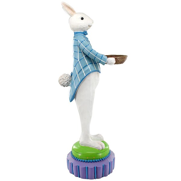 Design Toscano Mr. Eggsy at Your Service Easter Bunny Rabbit Butler Statue - EU9355