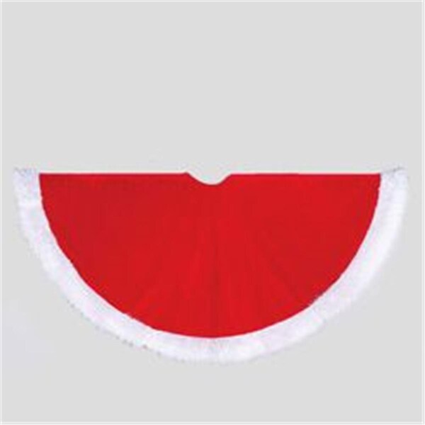 Kurt S. Adler Kurt S. Adler- Inc. Kurt Adler 48-inch Red Velvet Treeskirt with White Trim - C1784