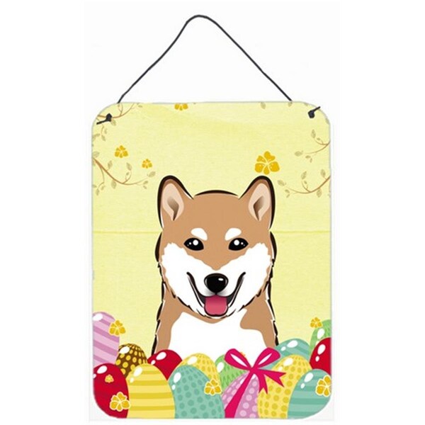 Carolines Treasures Shiba Inu Easter Egg Hunt Wall or Door Hanging Prints - BB1907DS1216