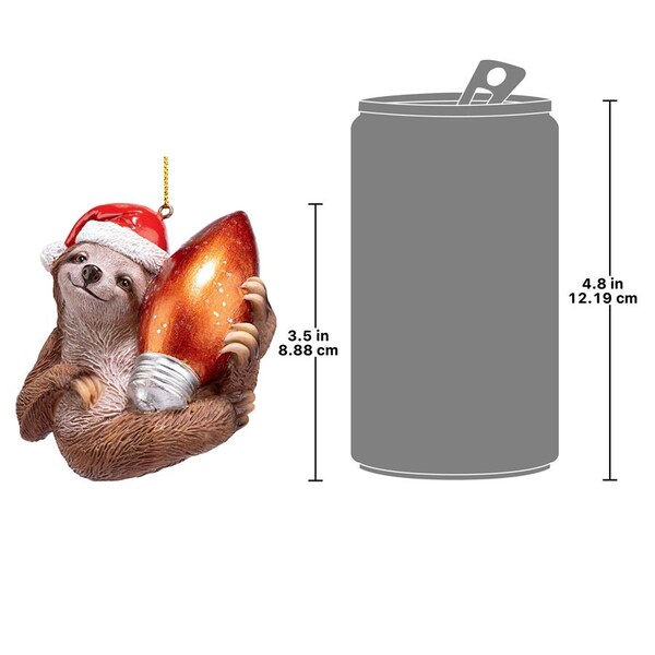 Design Toscano Santa's Holiday Season Sloth Christmas Ornament: Each - QS95306