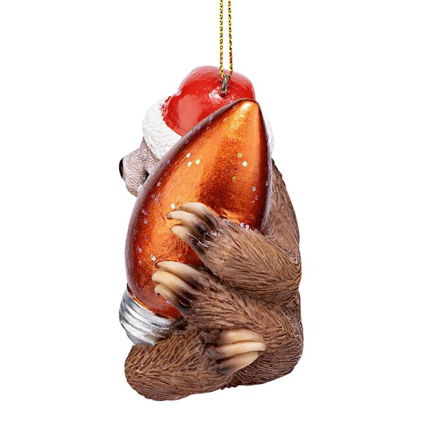 Design Toscano Santa's Holiday Season Sloth Christmas Ornament: Each - QS95306