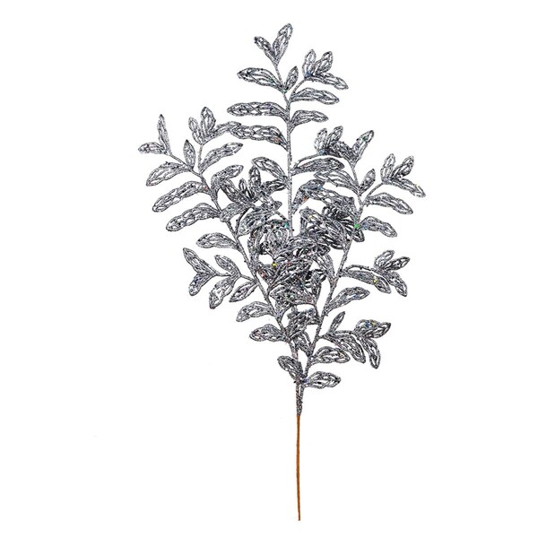 Vickerman 22 in. Gunmetal Bipinnate Glitter Leaf Spray, 12 per Bag, 12PK - L186184