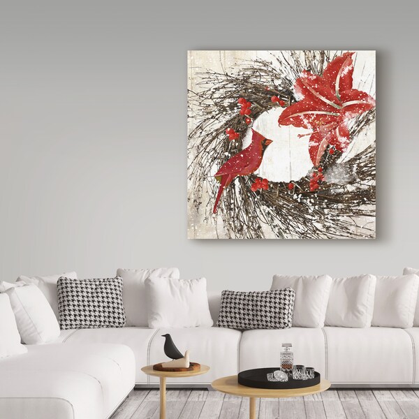 Trademark Fine Art Color Bakery 'Cardinal Christmas I' Canvas Art, 35x35 - ALI20882-C3535GG
