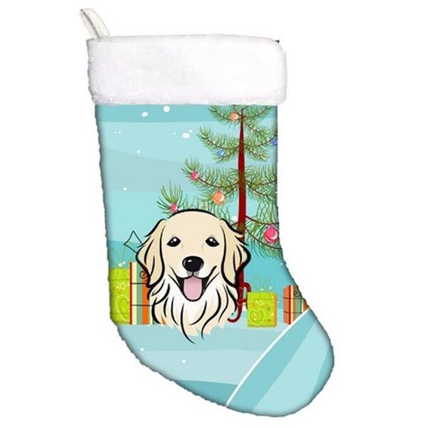 Carolines Treasures Carolines Treasures BB1577CS Christmas Tree & Golden Retriever Christmas Stocking; 18 x 0.25 x 11 in. - BB1577CS