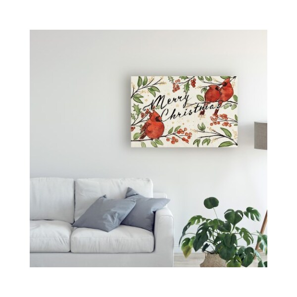 Trademark Fine Art Janelle Penner 'Christmas Lovebirds Viii' Canvas Art, 12x19 - WAP10012-C1219GG