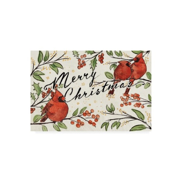 Trademark Fine Art Janelle Penner 'Christmas Lovebirds Viii' Canvas Art, 12x19 - WAP10012-C1219GG