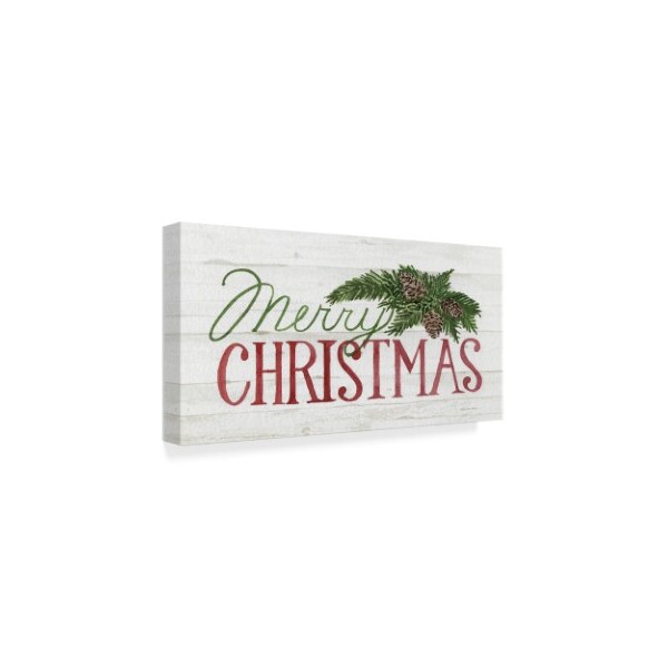 Trademark Fine Art Kathleen Parr Mckenna 'Holiday Saying Ii On Wood Whitewash Dark' Canvas Art, 12x24 - WAP07730-C1224GG