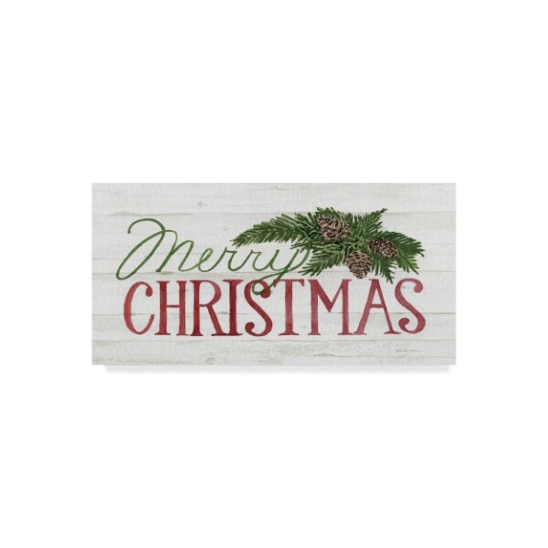 Trademark Fine Art Kathleen Parr Mckenna 'Holiday Saying Ii On Wood Whitewash Dark' Canvas Art, 12x24 - WAP07730-C1224GG