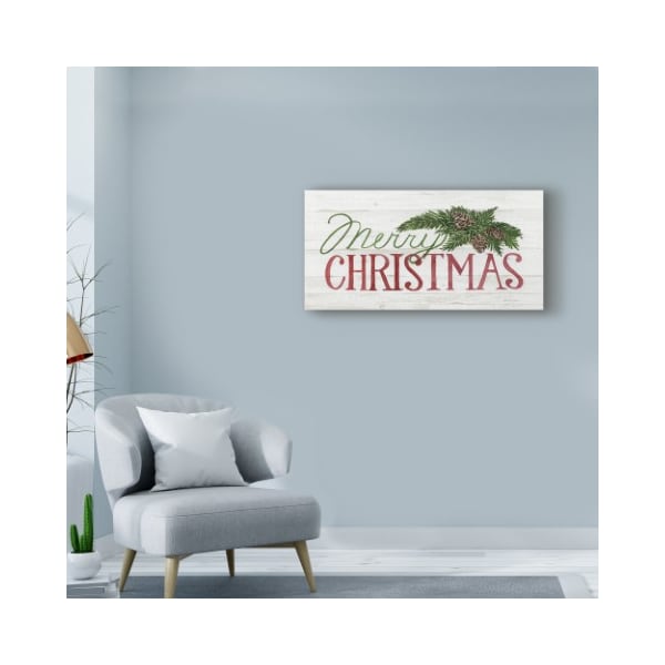 Trademark Fine Art Kathleen Parr Mckenna 'Holiday Saying Ii On Wood Whitewash Dark' Canvas Art, 12x24 - WAP07730-C1224GG