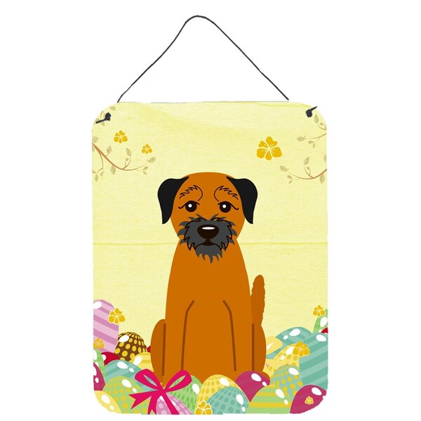 Carolines Treasures Easter Eggs Border Terrier Wall or Door Hanging Prints - BB6039DS1216