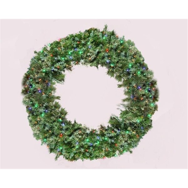 Queens Of Christmas 5 ft. Blended Pine Pre-Lit with Lights Wreath, Multi Color - GWBM-05-L5M