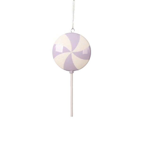 Vickerman 9 in. Flat Lollipop Ornament, Pastel Lavender - 6 per Bag - MT226766