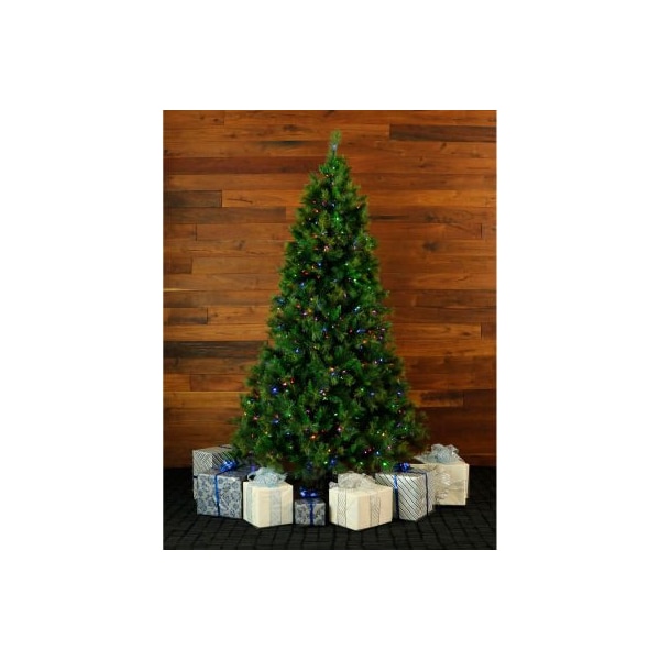 Almo Fulfillment Services Fraser Hill Farm Artificial Christmas Tree - 6.5 Ft. Canyon Pine - Multi-Color LED String Lighting - FFCM065-6GR