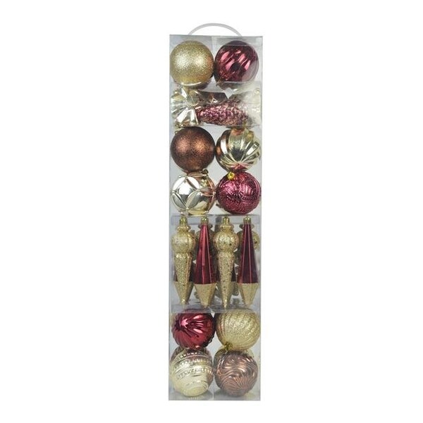 Jeco Jeco CHD-TA174 Assorted Styles-Mix Color Rustic Christmas Ornament - Pack of 40 - CHD-TA174