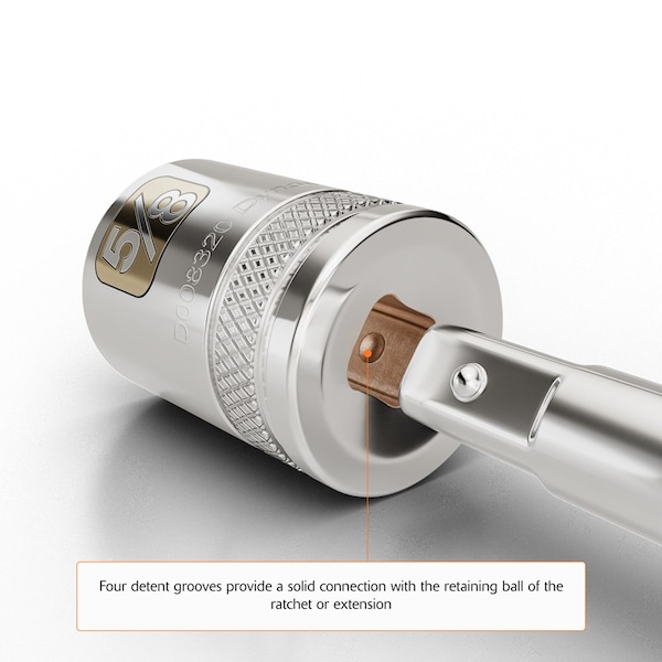 Dynamic Tools 3/8" Drive 12 Point SAE, 1/2" Standard Length, Chrome Socket - D009416