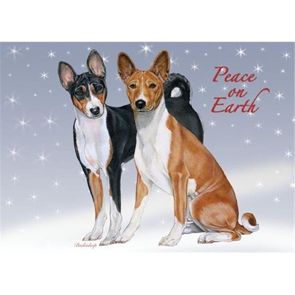 Pipsqueak Productions Pipsqueak Productions C596 Basenji Christmas Boxed Cards - Pack of 10 - C596