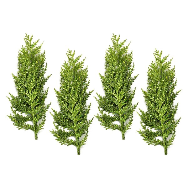 Queens Of Christmas 22 in. Fern Glitter Pick for Christmas Decoration, Green, 4PK - PCK22-FRN-GR-4PK