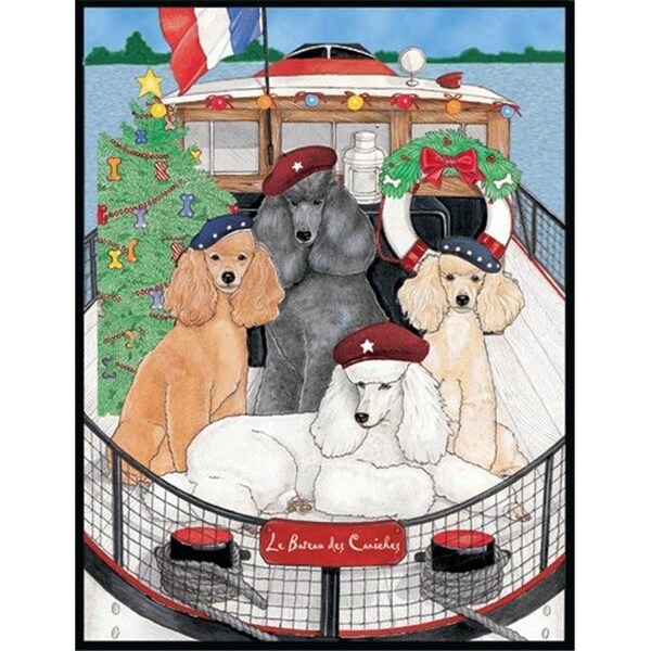 Pipsqueak Productions Pipsqueak Productions C981 Holiday Boxed Cards- Poodles Standard - C981