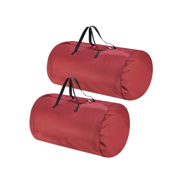 Hastings Home Set of 2 Christmas Tree Storage Canvas Bags, 7.5-16-feet Artificial Trees, for Decorations (Red) - 811774CPE