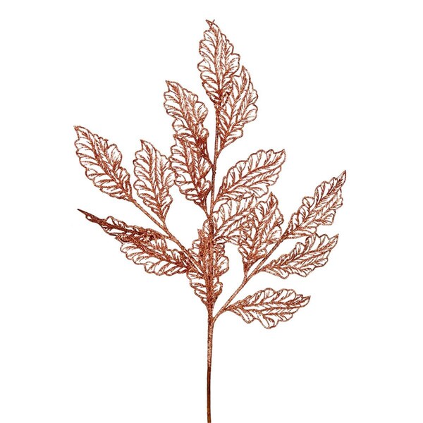 Vickerman 21 in. Rose Gold Glitter Coleus Leaf Lace Spray, 12PK - L194058