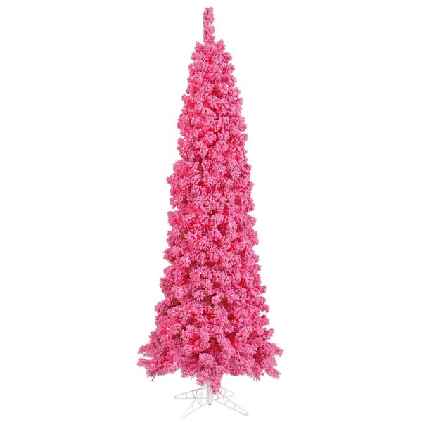 Vickerman 4.5 in. x 24 in. Unlit Flocked Pink Fir Artificial Christmas Tree with 360 Tip Count - K168747