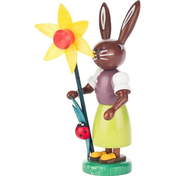 Alexander Taron Alexander Taron 224-538 Dregeno Easter Ornament - Rabbit Holding Flower - 224-538