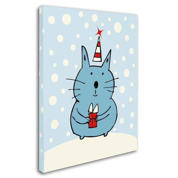 Trademark Fine Art Carla Martell 'Christmas Snow Cat' Canvas Art, 24x32 - ALI0507-C2432GG