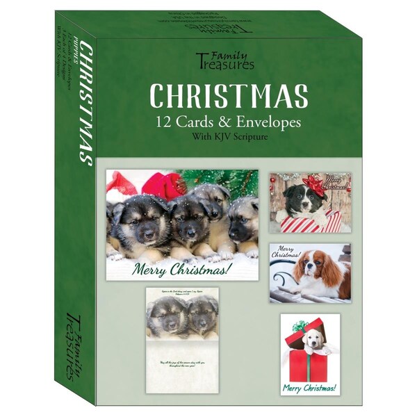 Go-Go Puppies Christmas Boxed Card, 12PK - GO3312339
